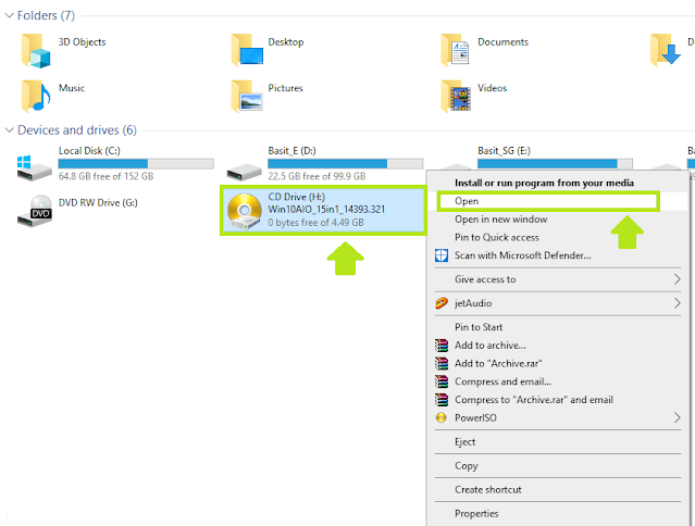 The PowerISO is mounted with the .ISO file. You can directly open it or do right click and open.