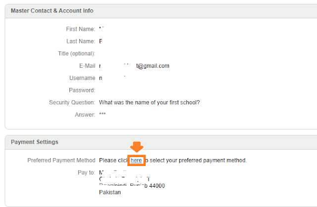 Scroll down to Payment Settings section. Click on the "here" link.