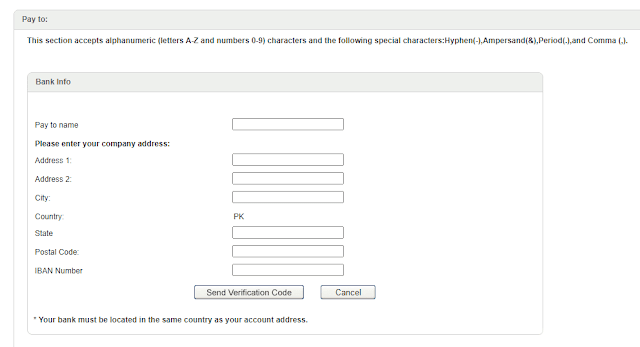 Provide your Bank Info such as IBAN, address, postal code, etc.