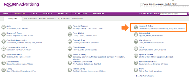 Click on the category of your interest. Here I have clicked on the Internet & Online.