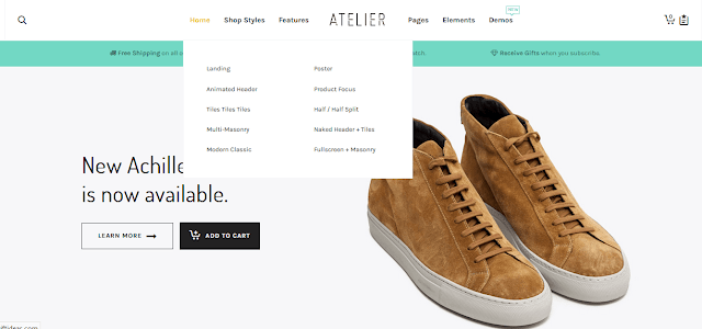 Atelier is a multi-purpose responsive WooCommerce theme with 14 Homepage layouts, suitable for eCommerce stores like T-Shirt Shop, Furniture, Agency, 