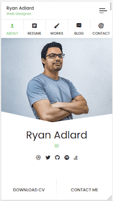 Best WordPress Theme For Resume/CV & Portfolio Website | RyanCV Resume Theme Mobile View