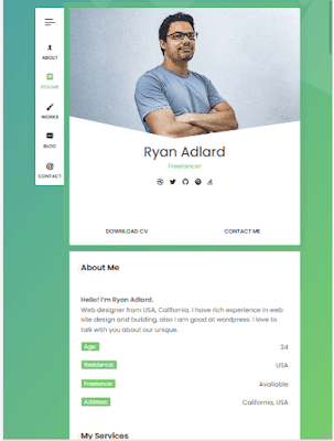 Best WordPress Theme For Resume/CV & Portfolio Website | RyanCV Resume Theme iPad View