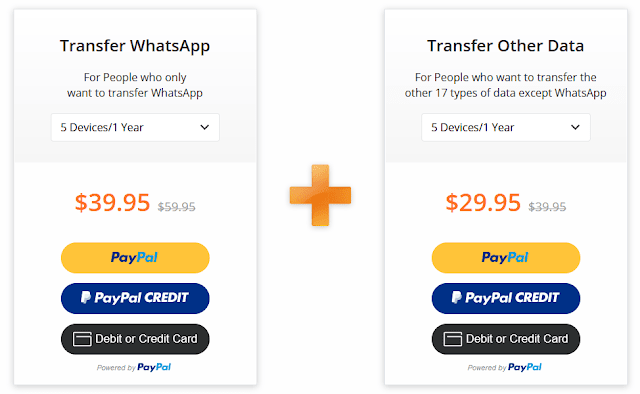 Program includes 2 components i.e. Transfer WhatsApp & Transfer Other Data. Program includes 2 components i.e. Transfer WhatsApp & Transfer Other Data.