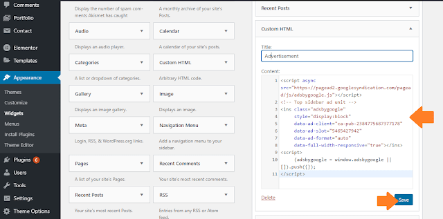 How To Insert AdSense Ad Units In WordPress 8