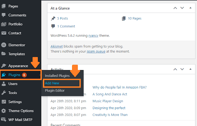 Go to Plugins from the sidebar. Click on the Add New.