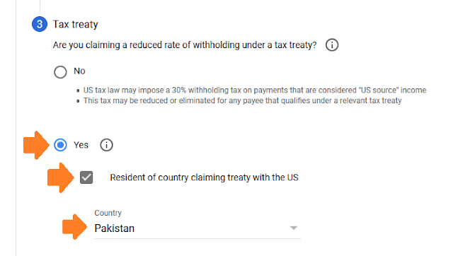 In "Are you claiming a reduced rate of withholding under a tax treaty?" Choose "Yes" and Tick "Resident of country claiming treaty with the US"