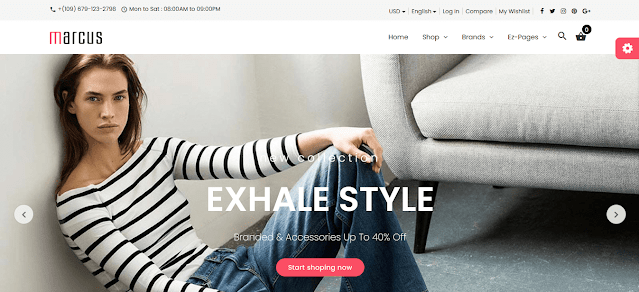 Marcus responsive Zen Cart theme desktop