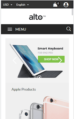 Alto responsive Zen Cart theme smartphone view