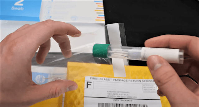 Drop you sample into clear bag. Pull the removable white strip and seal the clear bag. Drop you sample into clear bag. Pull the removable white strip and seal the clear bag.