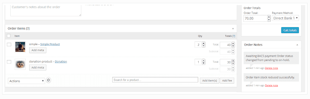 This is the admin section of the WooCommerce Donation plugin.