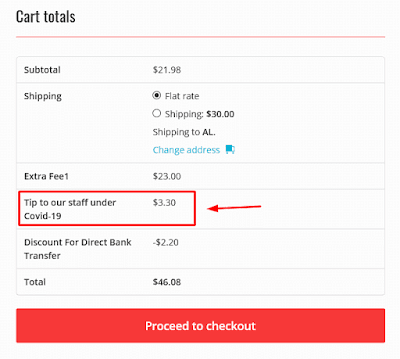 This is the Cart Totals. You can see that the Tip/Donation has been shown separately.