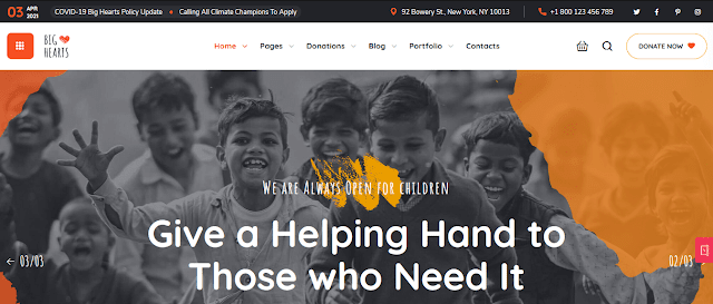 BigHearts Nonprofit Fundraising WordPress theme