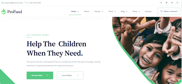 Profound is a clean, modern and fast-performance theme with 7 homepage layouts, suitable for Crowdfunding, Nonprofit Organization 