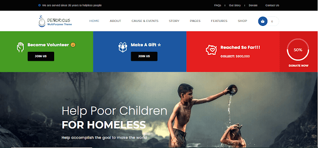 Denorious is a beautiful, advanced and fast-performance theme with 10+ homepage layouts suitable for Donation & Fundraising