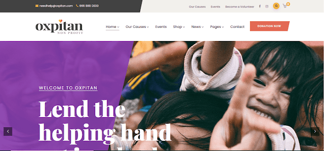 Nonprofit Fundraising & Charity WordPress Themes With Donation System | Oxpitan