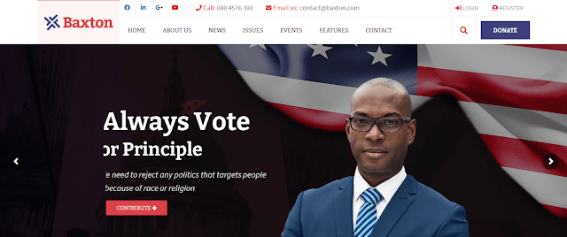 Best Nonprofit Political WordPress Themes With Donation System | Baxton
