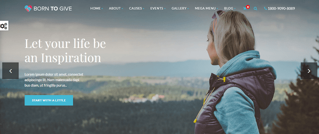 Born To Give is an extremely beautiful, clean and advanced theme with 3 homepage layouts, suitable for Crowdfunding, Charity, Nonprofit Organization, Save Water, Refugees, etc.