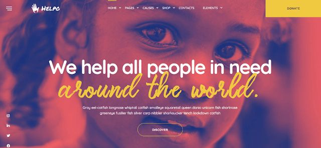 Helpo is a minimalist, advanced, and colorful theme with 5+ homepage layouts, suitable for Crowdfunding, NGO, Charity, Fundraising