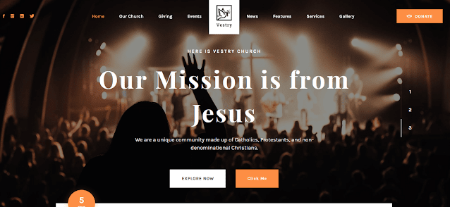 Best Nonprofit Church WordPress Themes With Donation System | Vestry