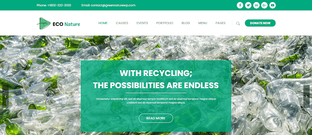 Eco Nature is an extremely beautiful, clean and advanced theme with 3+ homepage layouts, 4+ blog page styles, 2+ premade header styles and 1+ premade footer styles.