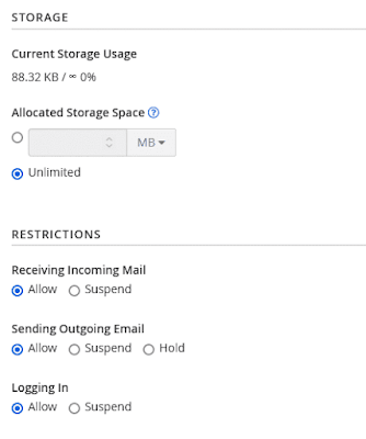 Storage and Restrictions settings