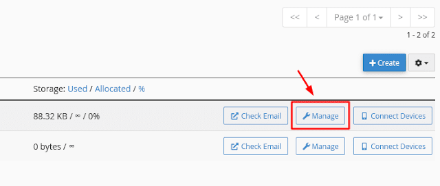 The "Manage" option allows you to do two things (1) Edit/Modify Settings (2) Delete An Email Account.