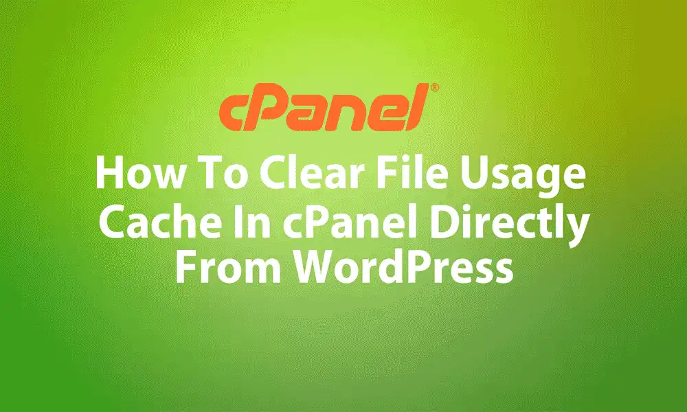 How To Clear cPanel File Usage Cache Directly From WordPress
