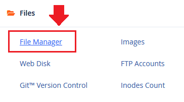 Click on the "File Manager" located under the Files section.