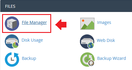 Click on the "File Manager" located under the FILES section.