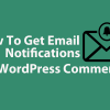 How To Get Email Notification On WordPress Comments 0