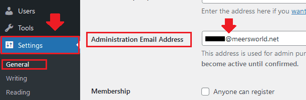 Go to "Settings". Click on the "General". The "Administration Email Address" will be your email where you will get email notifications