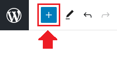 Click on the "+" icon located at the top-left corner of WordPress Editor. Click on the "+" icon located at the top-left corner of WordPress Editor.