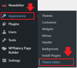 Go to “Appearance” and click the “Theme Editor”.