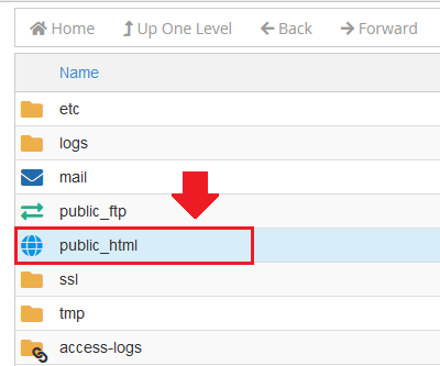 Click on the public_html.
