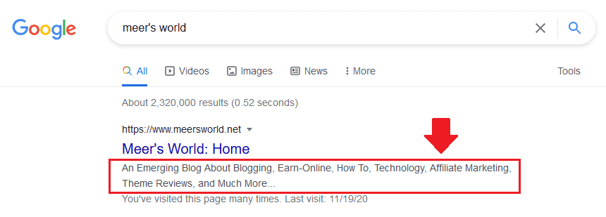 The Meta Description has been updated in the Google SERPs.