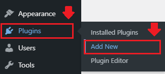 On your WordPress sidebar go to "Plugins" and click the "Add New".