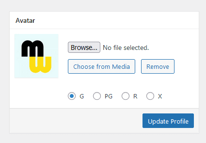 To upload avatar from your computer click on the "Browse" button