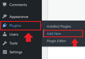 Login to your WordPress admin. Go to Plugins from your sidebar and click "Add New".