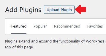 Click on the "Upload Plugin" button.