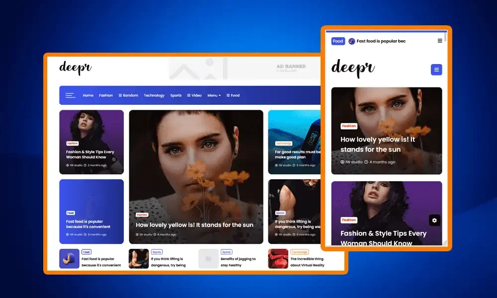 Deepr: Premium News & Magazine [2024] Blogger Template