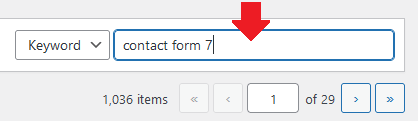 In the plugins Search Bar type contact form 7.