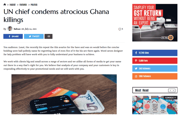 Newspaper has a very clean and elegantly-designed Item Page. Newspaper has a very clean and elegantly-designed Item Page.