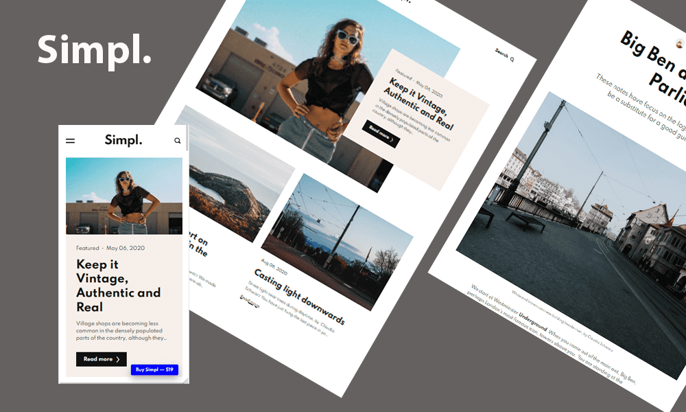 Simpl, A Multipurpose Personal Blogger Template, featured image