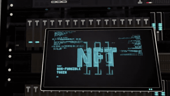 NFT Crypto Art Symbol on Datacenter Server is a powerful motion graphic that shows NFT Crypto Art technology, collectibles