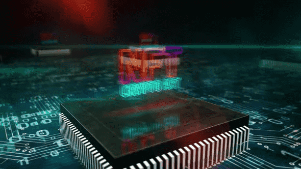 NFT Crypto Art Symbol Loopable 3D is an amazing motion graphic that shows 3D NFT Crypto Art symbol with animated circuit board background.