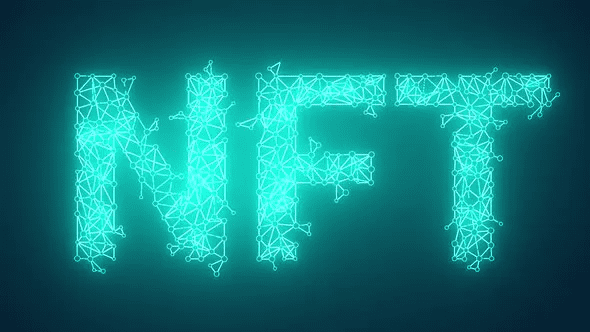 NFT: Non Fungible Token Animation is a futuristic glow NFT motion graphics. An animated light-blue lightened mesh networks make NFT Symbol.