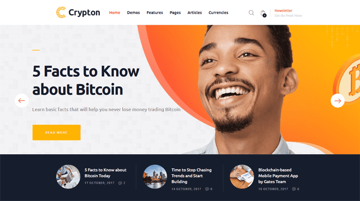 Crypton is a gorgeous multipurpose cryptocurrency & ICO WordPress theme with 5 homepage layouts. 