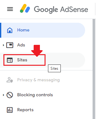 On your AdSense Account's sidebar click "Sites".