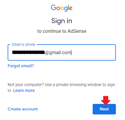 Enter your Gmail ID and click Next.